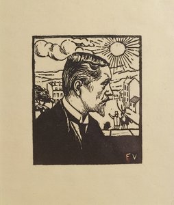 セルフポートレート、1891年（クリーム色の紙の上に木版画）